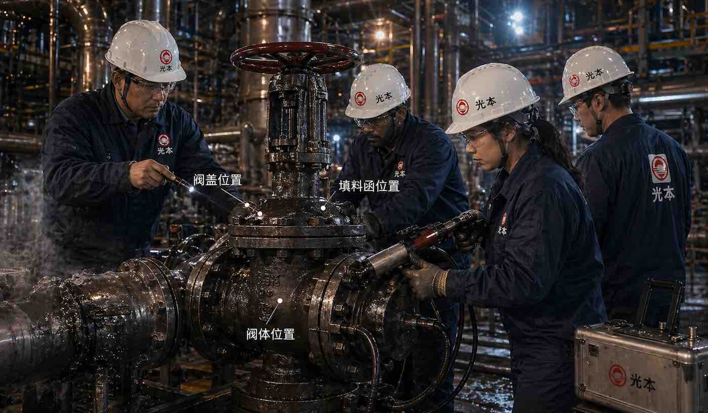 阀门泄漏带压堵漏：阀体、阀盖、填料函如何区分施工配图